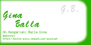 gina balla business card